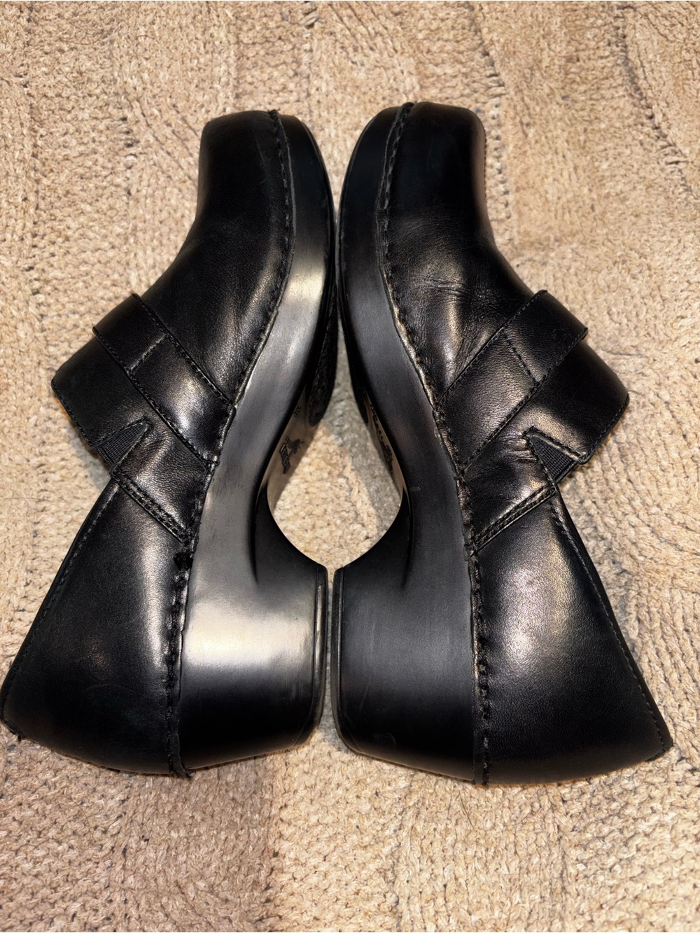 Dansko Tamara Black Leather Mary Jane Comfort Clogs EU 38 Nurse Shoes - Picture 5 of 8